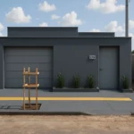 Fachada de casa cinza